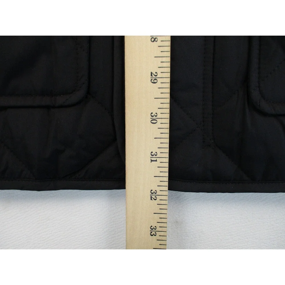 Banana Republic Quilted Jacket Mens Large Black Water Resistant Corduroy Collar